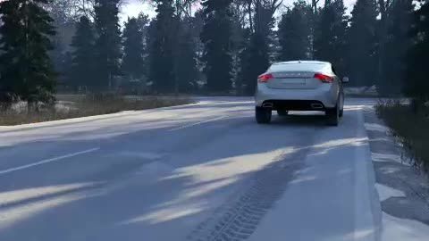 Slippery road alert animation