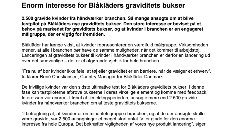 ENORM INTERESSE FOR BLÅKLÄDERS GRAVIDITETS BUKSER