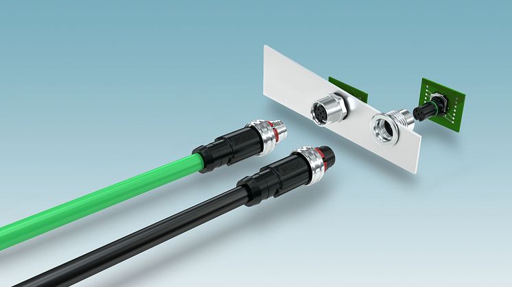 Reliably shielded M12 cabling with push-pull fast-locking