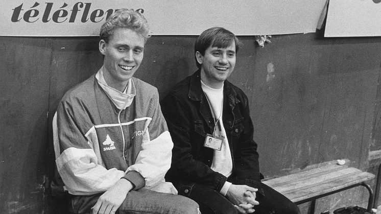 Jörgen Persson och Stellan Bengtsson under EM 1988. Foto: Bildbyrån