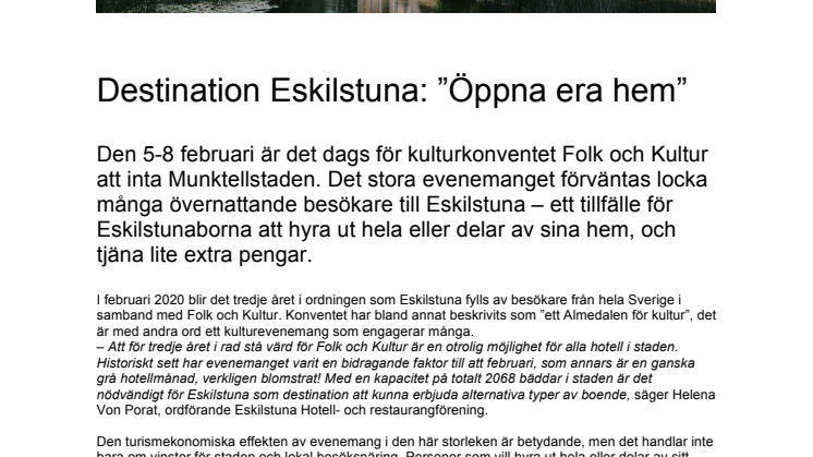Destination Eskilstuna: ”Öppna era hem”