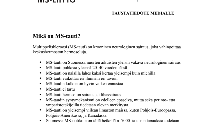 Tuore potilastutkimus paljastaa: MS-potilaiden toimintakyky laskee jo viiden vuoden jälkeen diagnoosista 