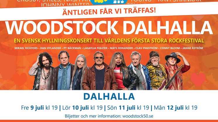 Woodstock Dalhalla - en känd samling fantastiska artister hyllar denna kultfestival