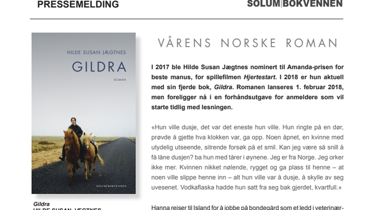 Ny roman fra Amanda-nominerte Hilde Susan Jægtnes