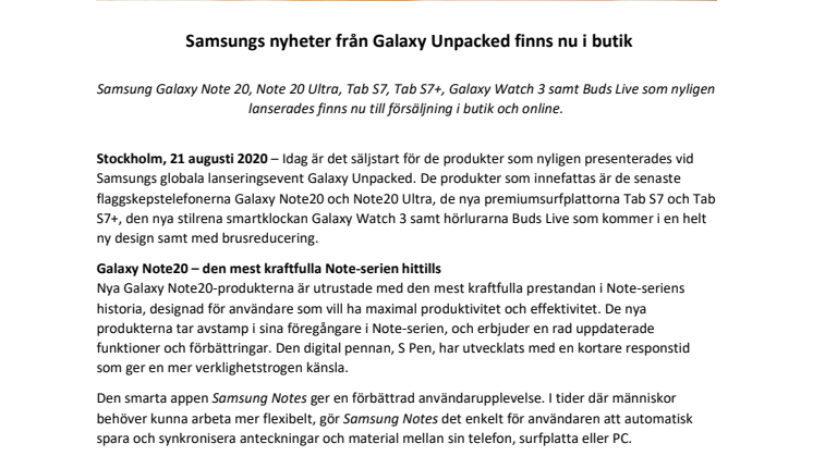 Samsungs nyheter från Galaxy Unpacked finns nu i butik