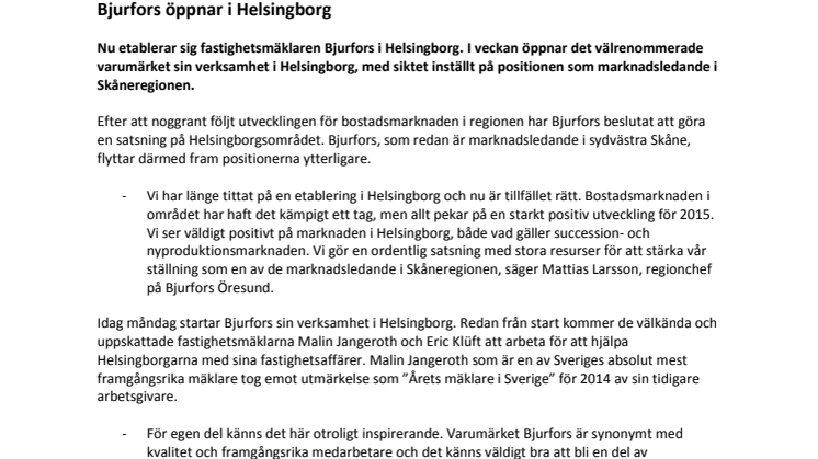 Bjurfors öppnar i Helsingborg