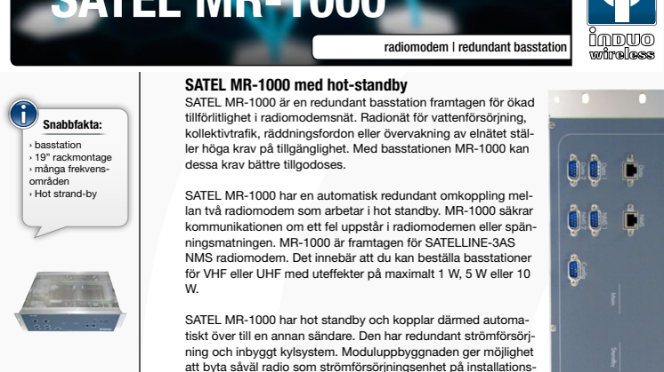 SATEL MR1000 redundant basstation