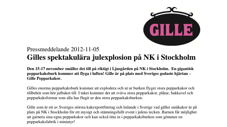Gilles fixar spektakulär julexplosion på NK i Stockholm