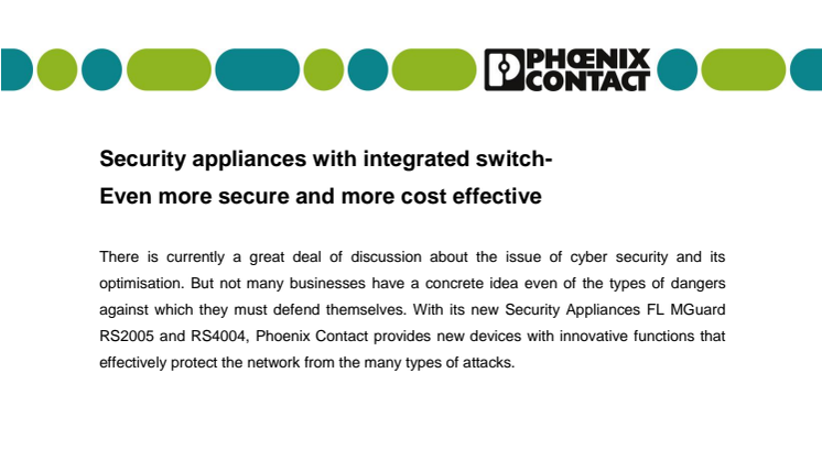 Security appliances with integrated switch