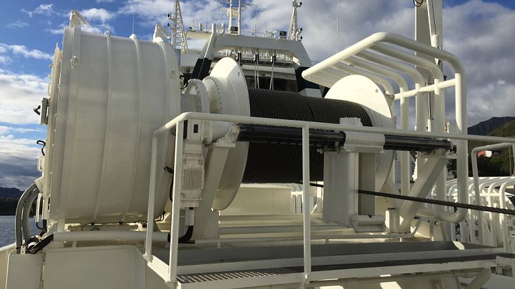 Kongsberg Maritime’s EasyDrive electric trawl winch, installed on board the stern trawler Granit 