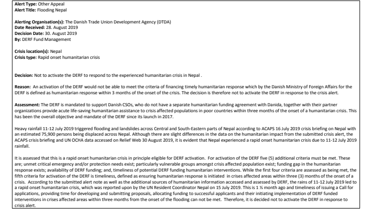 19-014-RO Flooding Nepal Alert Decision Note