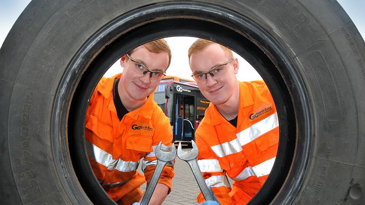 Go North East apprentices Matthew (left) and James Barnes