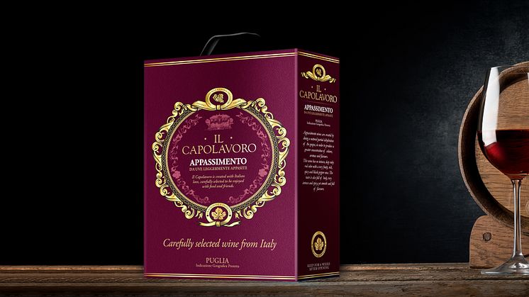 Il Capolavoro, som betyder mästerverk, är ett rött vin från den spännande regionen Apulien vackert belägen på Italiens klack.