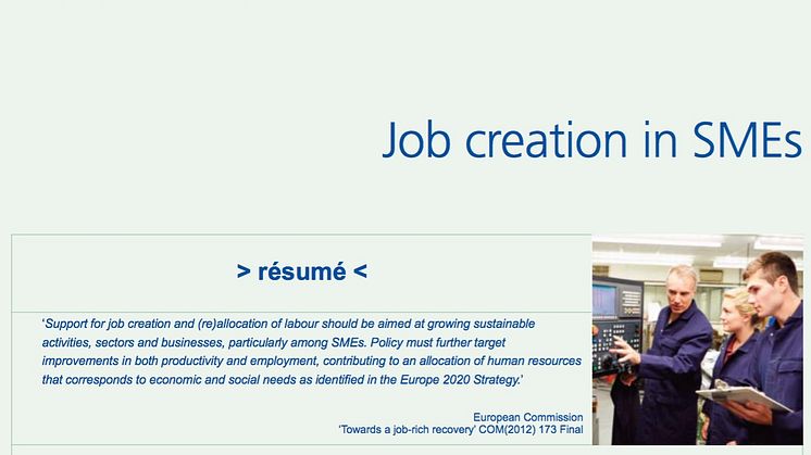Eurofound puts spotlight on drivers of job creation in SMEs