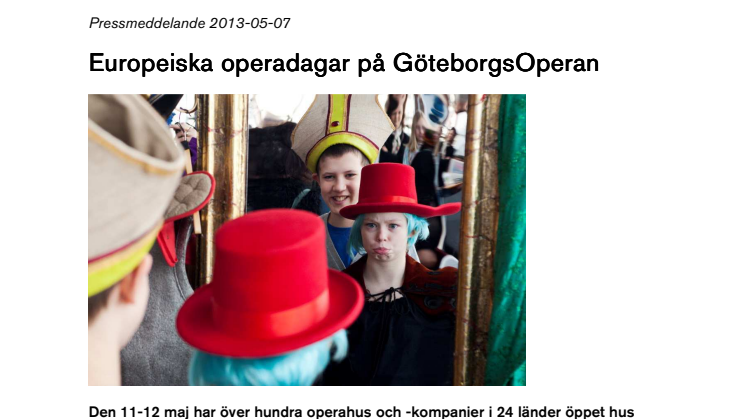 Europeiska operadagar på GöteborgsOperan 