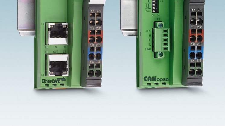 Narrow bus couplers for compact I/O stations