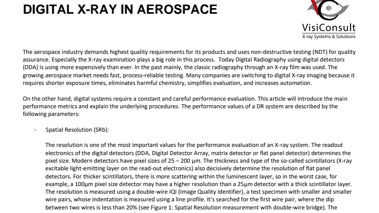 Digital X-ray in aerospace