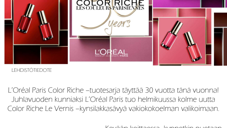 L'Oréal Paris Color Riche Le Vernis -kevätsävyt kynsiin 2015