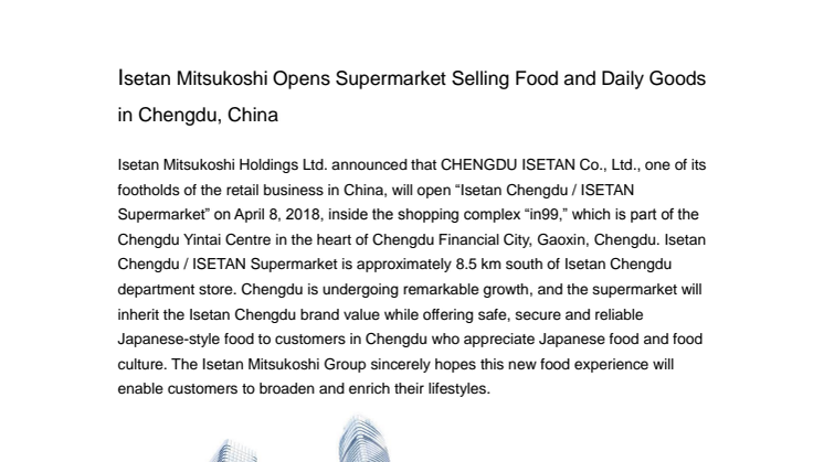 Isetan Mitsukoshi Opens Supermarket Selling Food and Daily Goods in Chengdu, China