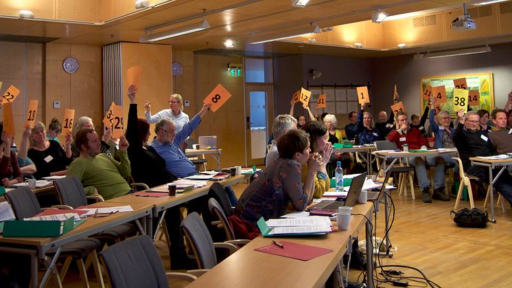 Nytt navn: Økologisk Norge. Et overveldende flertall av delegatene på Landsmøtet på Røros gikk inn for det nye navnet. Foto:  Økologisk Norge