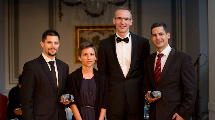 (from left to right) Ádám Butykai, Ágnes Orbán, György Nagy, and Dr. Tamás Haidegger. Photo credit: Csaba Molnár