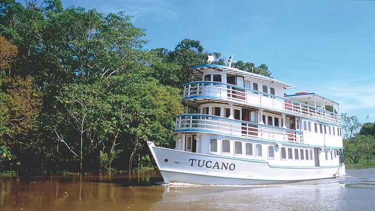 M/Y Tucano är byggd efter de ångfartyg som trafikerade Amazon- och Rio Negro-floden på slutet av 1800-talet.  