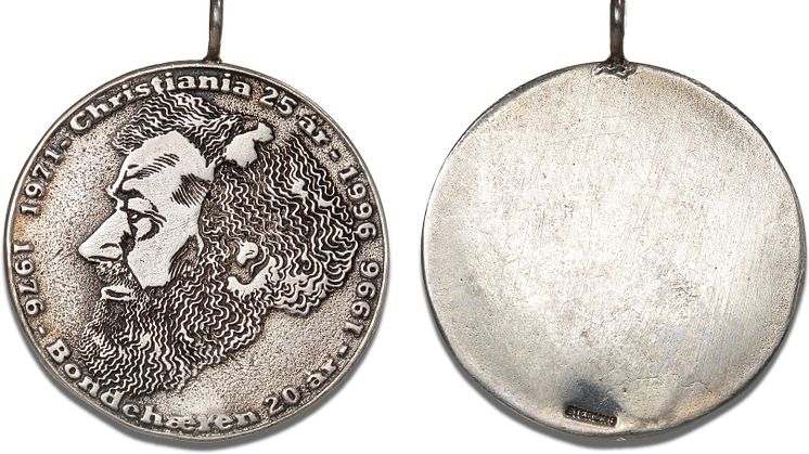 Fristaden Christiania, erindringsmedalje 1996, Thorkild Weiss Madsen. Medalje i Ag, 32 mm, 14,53 g, m. øsken og med STERLING indslået på revers, Sieg 10.1