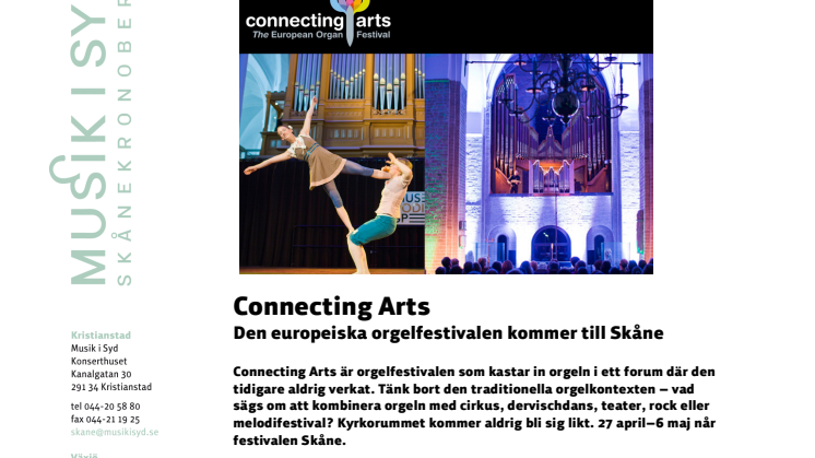 Connecting Arts – den europeiska orgelfestivalen kommer till Skåne