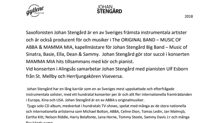 Johan Stengård till Alingsås med MAMMA MIA-hits