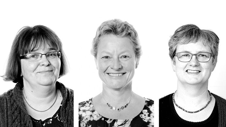 Jubilarerne fra venstre mod højre,  Annette Jensen, Bodil Vestergaard og Ellen Lange.