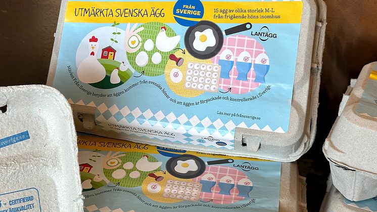 Lantäggs Från Sverige-designade äggkartong 