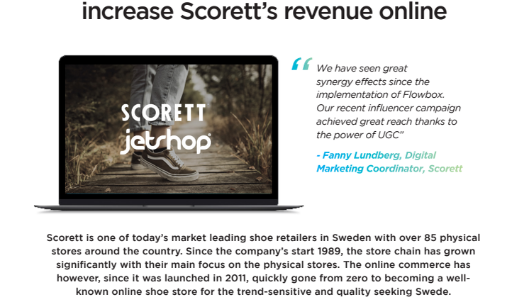 Jetshop and Flowbox work together to increase Scorett’s revenue online