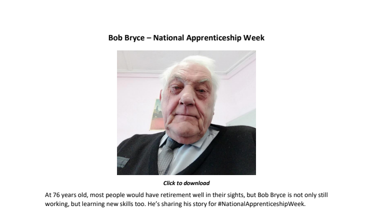 Bob Bryce - National Apprenticeship Week