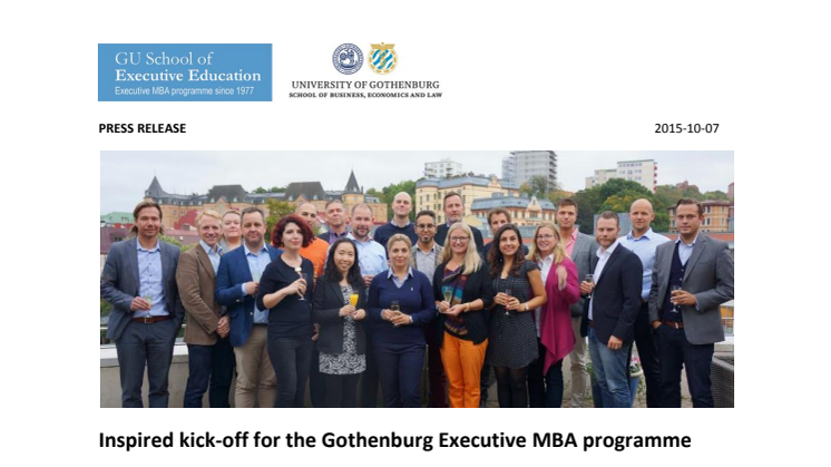 Inspired kick-off for the Gothenburg Executive MBA programme