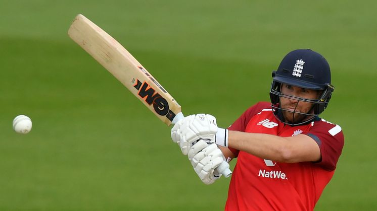 Dawid Malan hits a boundary during the international Twenty20 cricket match between England and Australia at the Ageas Bowl in Southampton, southern England on September 6, 2020. (Photo by Dan Mullan Getty Images) 