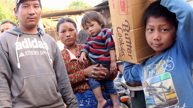 Nepal jordbävning 2015 familj