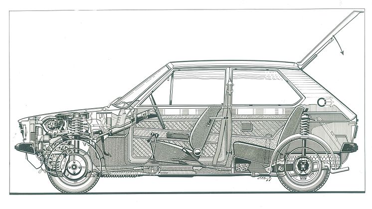 X-ray illustration af Audi 50