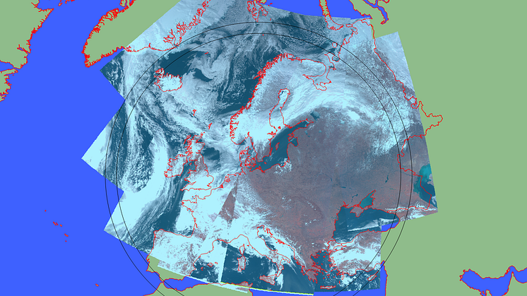 Figure 1: Level 1C products of Oceansat-2 OCM data acquired on 8th and 9th April 2018  picture: GAF AG