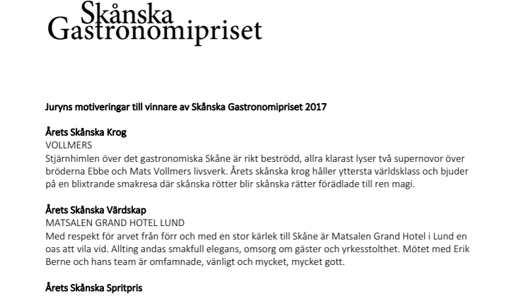 Skånes främsta restauranger och matprofiler prisades i Malmö