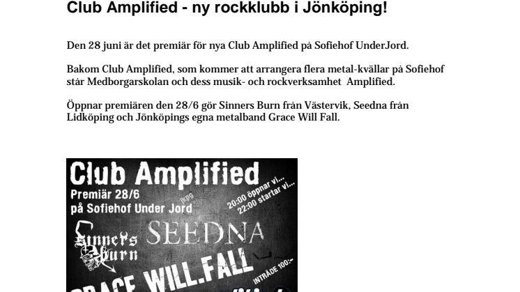 Club Amplified - ny rockklubb i Jönköping!