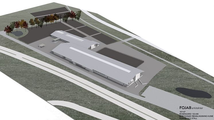 Illustration över den nya ridanläggningen i Husie