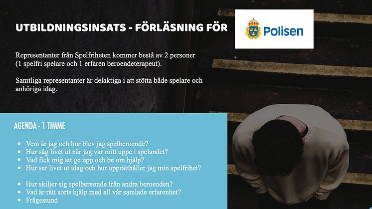 Spelfriheten utbildar Polisen.