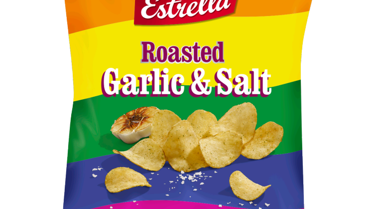    Äntligen dags för Stockholm Pride:  Estrella presenterar stolt nya chips på tillfälligt besök 