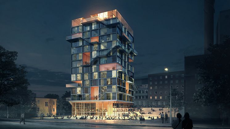 Förslag studentbostäder, KTH, Stockholm: ByggVesta och Utopia 