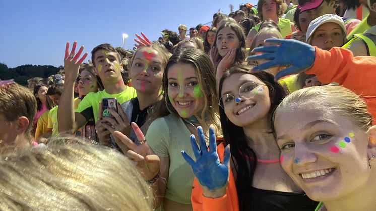 Nordic Exchange Students at USA High School Pep Rally