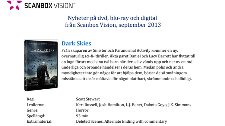 Nyheter på blu-ray, dvd & digital från Scanbox i september