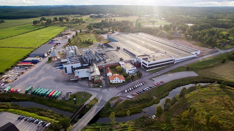 Drönarbild över Åbro Bryggeri i Vimmerby. Foto: Daniel Nestor/Roxx Communication Group AB