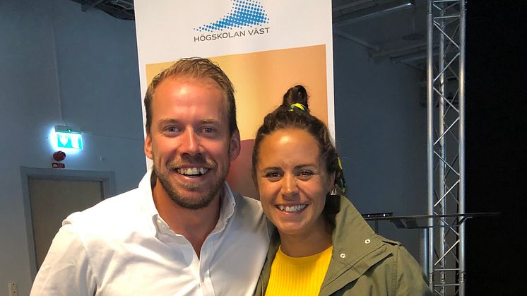 Emil och Anna Jönsson Haag på plats på högskolan.