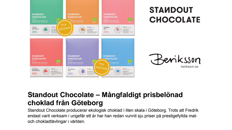 Standout Chocolate – Mångfaldigt prisbelönad choklad från Göteborg