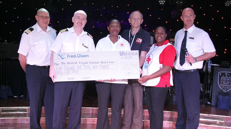 Fred. Olsen guests donate over £8,000 to the British Virgin Islands Red Cross to aid hurricane recovery in Tortola